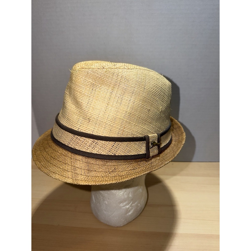 Tommy Bahama Straw Fedora/ Hat Straw Braided Sailfish Pin Size Medium